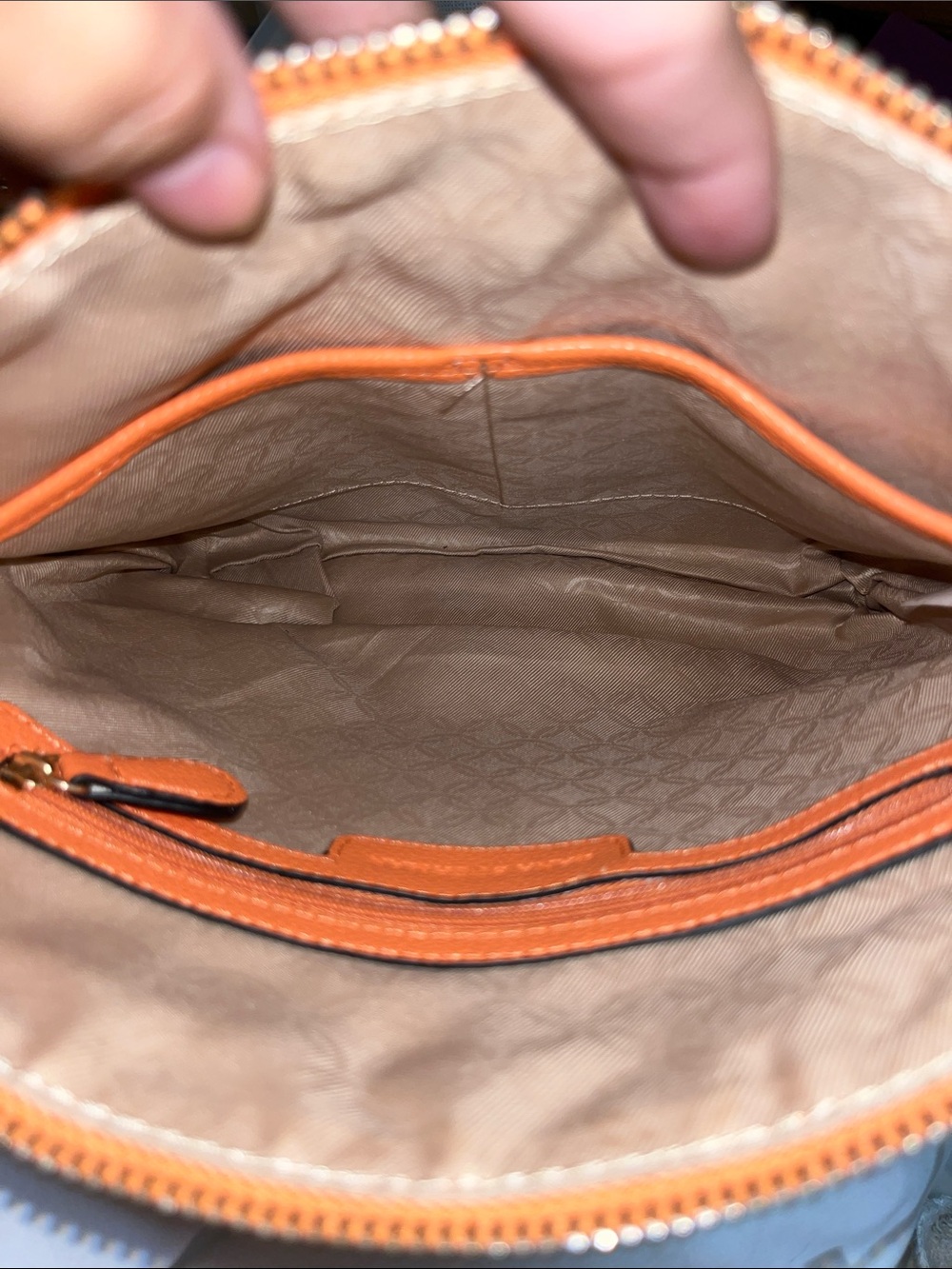 Dana Buchman Bright Orange Pebbled Leather Crossbody - Picture 5 of 12